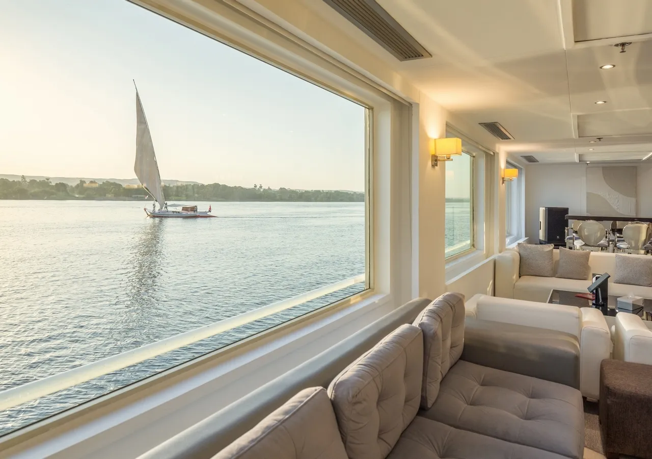 Lounge aboard the Farah Nile Cruise Nile cruise